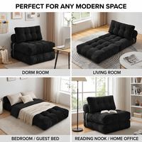 Canapé moderne en chenille tuftée de couleur personnalisée avec dossier, chaise portable inclinable et pliable pour appartement et salon
