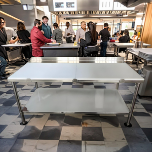 Tavolo da Lavoro Commerciale OEM ODM Xiangying in <span class=keywords><strong>Acciaio</strong></span> Inox 304 con Piano in Polimero, Spessore 3/4'', Certificato NSF - Product Image 4