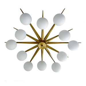 Lámpara de Techo Sputnik Moderna de Mediados de Siglo, Dorada, con Globos de Vidrio Esmerilado, de Hierro, para Sala de Estar, Restaurante, LED - Product Image 2