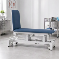 Table de soin esthétique moderne pliable électrique, lit de massage de spa avec hauteur réglable, 2 sections et revêtement haut de gamme