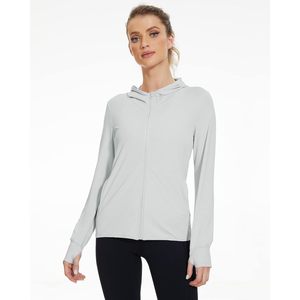 FOXA Women's UPF 50+ <b>Sun</b> Protection Lightweight Full Zip Hoodie Jacket Long Sleeve Hiking Performance <b>Shirt</b> With Pockets - Product Image 2