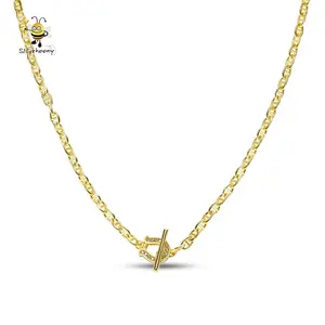 Slovehoony 925 стерлингового серебра с покрытыем цвета чистого 24 каратного золота U Кулон ожерелье нового дизайна в форме подковы якорь ожерелья для мужчин ювелирные изделия