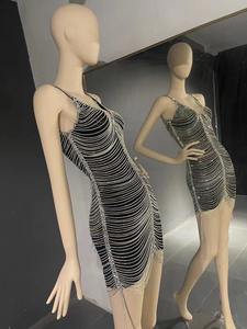 <span class=keywords><strong>QUEENS</strong></span> GOWN Mini robe courte robe noire gland chérie défilé de mode robe de scène - Product Image 4