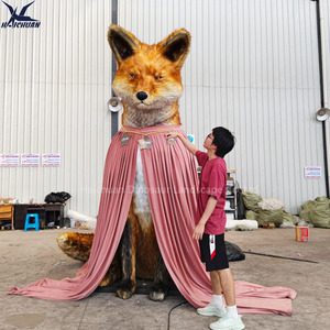 Estatua de Zorro Artificial Gigante en <span class=keywords><strong>3D</strong></span>, Modelo de Animal Animatrónico de Tamaño Real con Sonido y Movimiento para Parques Temáticos - Product Image 3