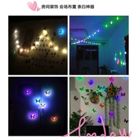 Fête Nouveauté Papillon Néon Lumière LED Coloré Veilleuse Flash Simulation 3D Papillon Mur Anniversaire Décoration De Mariage