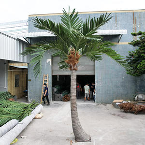 TikTok ต้นมะพร้าวปลอมต้นไม้ปลอมจำลองใบสีเขียวพัดต้นปาล์มประดิษฐ์เขตร้อน - Product Image 6