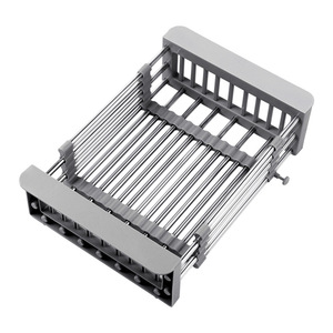 Extendable Stainless Steel Sink Drain Rack For Kitchen Tableware <b>Storage</b> L Size Rectangle Shape - Product Image 5