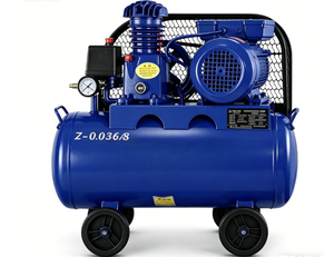 Pompe à air puissante à piston entraînée par courroie, à usage industriel, sur roues, 8 bars, 0,75 kW, Z-0,036, haute pression - Product Image 1