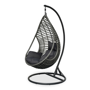 Silla Colgante de Mimbre para Exteriores <span class=keywords><strong>Wowo</strong></span>, Estructura de Aluminio, Mimbre Grueso, Tejido de Doble Cara, Tela Teñida con Hilo, Diseño Moderno - Product Image 2