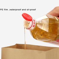 Sac en papier SOS compostable 100% recyclé, imprimé sur mesure, grand sac en papier kraft, sacs d'épicerie, sacs en papier pour emporter de qualité alimentaire