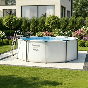 Grande piscine ronde en PVC et PC pour adultes et enfants, piscine gonflable familiale et hors sol pour la baignade en plein air - Product Image 1