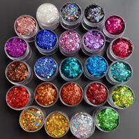 Poudre de paillettes holographique multicolore en vrac PET, forme personnalisée, pour nail art, décoration de Noël, artisanat et fêtes - Nouveauté 2025 - Vente en gros