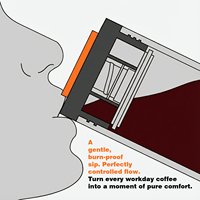 Mug à café isotherme en acier inoxydable à double paroi, à large ouverture, avec couvercle anti-fuite sans BPA, pour le thé et le café