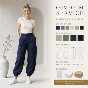 Pantalon Ballon Plissé <span class=keywords><strong>Taille</strong></span> Haute Ample Yegao pour <span class=keywords><strong>Femme</strong></span> – Vêtements Féminins OEM ODM Personnalisés Direct Usine MOQ 30 Pièces - Product Image 1