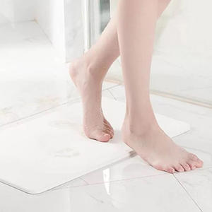 Tapis de bain en terre de diatomée rectangulaire gris clair, séchage rapide, antidérapant, tapis de sol pour salle de bain, fibre de viscose 61-70% - Product Image 3