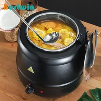 Marmite chauffante électrique en acier inoxydable de 10 litres pour la restauration, le curry, le ragoût, la soupe, le chauffe-plat pour buffet