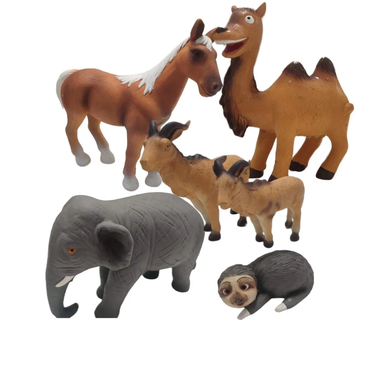 kids toys animal shape collection natural rubber latex animal toys for child learning