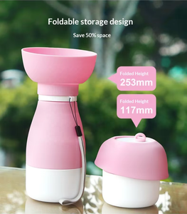 Botella de Agua Plegable de Silicona de 600ml para Mascotas, para Viajes, Senderismo, con Compartimento para Comida - Product Image 2