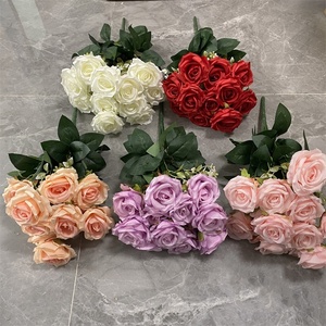 12 Cabezas de <span class=keywords><strong>Rosas</strong></span> Artificiales de Alta Calidad, <span class=keywords><strong>Rosas</strong></span> <span class=keywords><strong>Dulces</strong></span> de Seda, Ramo de Flores para Boda, <span class=keywords><strong>Rosas</strong></span> para Decoración - Product Image 2