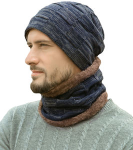 Offre Spéciale hiver deux pièces ensemble tricoté <span class=keywords><strong>laine</strong></span> chapeau et écharpe cagoule accessoire pour la pêche sportive usage quotidien - Product Image 1
