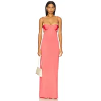 Robes décontractées unies en gros, couleur rose, coupe trapèze ajustée, en polyester, plusieurs tailles, fournisseur OEM ODM
