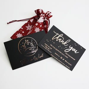लक्जरी कस्टम लोगो 400g 800g गुलाब सोने की पन्नी काले लिफाफा ग्रीटिंग कार्ड के साथ व्यापार आप कार्ड धन्यवाद - Product Image 5