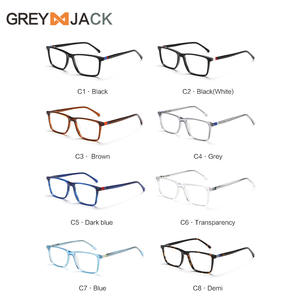 Monturas de Gafas Rectangulares Grises Jack Ac1005, Montura Completa Anti-UV Unisex de Metal con Bisagras de Resorte - Product Image 3