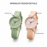 Montre analogique minimaliste pour enfants, bracelet en silicone souple, cadran mignon en forme de cœur, montre-bracelet à quartz pour garçons et filles, cadeau scolaire