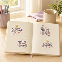 Autocollant Motivationnel Personnalisé Citation Positive Inspirante Autocollant Vinyle Découpé Imperméable Auto-adhésif pour Bouteille d'Eau et Journal