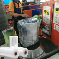 Film étirable LLDPE souple, fin et léger, transparent, résistant à l'humidité, pour emballage de bagages, vente en gros d'usine à bas prix, 25 mètres