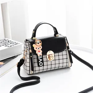 brand custom picture high fashion mini women ladies plaid cheap latest handbags wholesalers china