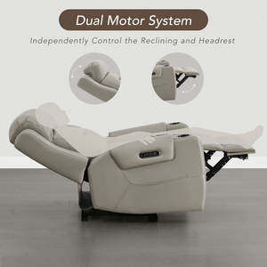 <span class=keywords><strong>Fauteuil</strong></span> inclinable électrique moderne DOSER à double moteur <span class=keywords><strong>en</strong></span> <span class=keywords><strong>cuir</strong></span> avec appui-tête réglable et porte-gobelet pour salon - Product Image 3