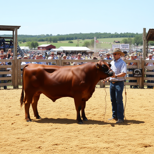 T-Shirt con Design Mimetico 'Show Fierce Show Strong Cattle' per Showmanship - Product Image 3