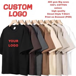 T-shirt unisexe décontracté à manches courtes en coton 100% personnalisé POD 400GSM, coupe oversize, motif graphique vintage, style streetwear - Product Image 1