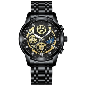 Montre à monnaie pour homme avec boîtier en alliage, style professionnel, logo OEM personnalisé, mouvement à quartz FNGEEN 4010, cadran à aiguilles, design creux, étanche - Product Image 3
