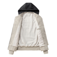 Veste de baseball décontractée en faux daim à capuche, style universitaire américain, effet deux pièces, personnalisable avec logo OEM, pour printemps et automne