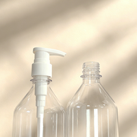 Bouteille en plastique transparente Boston Round de 700 ml avec pompe à pression, emballage vide pour liquides, pour soins personnels, modèle 135, fabriqué en Chine