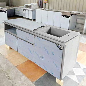 Bureau d'accueil é<span class=keywords><strong>l</strong></span>égant, écologique, imperméable, en acier inoxydable, forme personnalisée, éclairage LED, fabrication artisanale professionnelle pour hôtel - Product Image 5