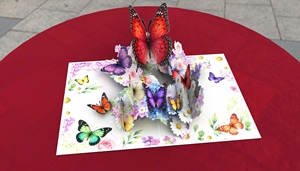 Carte de vœux 3D pop-up, papillon coloré, jardin de fleurs, Kirigami, cartes d'anniversaire, fournisseur en gros - Product Image 5