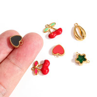 Schattig design roestvrijstalen fruit hart mode hangers & bedels kersen bedel voor sieraden meisjes ketting maken