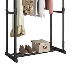 New Updated Floor <b>Coat</b> <b>Rack</b> <b>Stand</b> Double Pole Clothes Adjustable <b>Coat</b> <b>Rack</b> With Storage - Product Image 5
