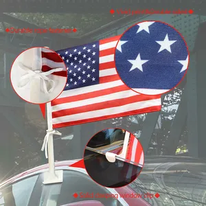 Polyester Durable Using Low Price Argentina Sale Flag Pole For Cars Car Hanging Flag Sublimation Blanks Car Flag 2 Sided