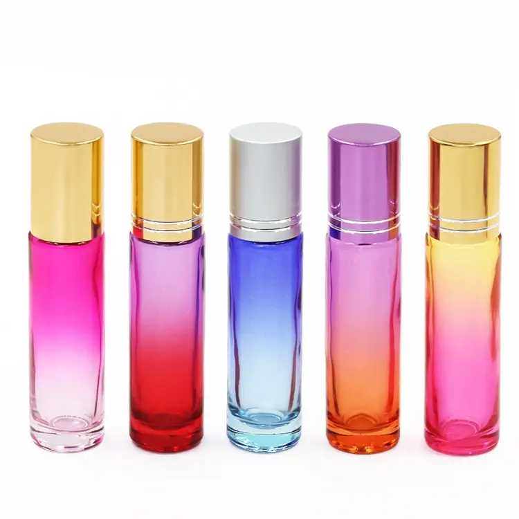 Wholesale 4ml 5ml 6ml 8ml 10ml 12ml 15ml 20ml roll on bottle customized color glass perfume oil roller bottle