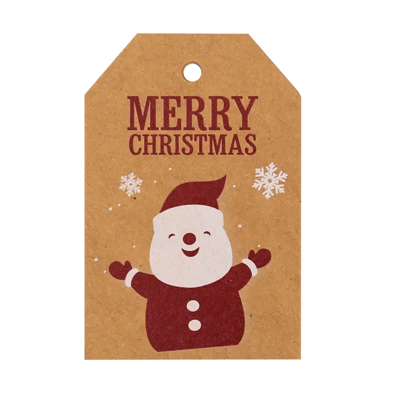 2023 buon natale etichetta regalo carta Kraft biglietto di auguri babbo natale natale fiocco di neve festa decorata albero appeso tag