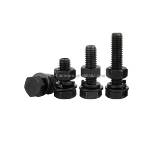 Tornillos hexagonales de acero negro M12 M13 Din933 Sujetadores con 18x80 Mm 8,8 Tuercas y pernos de cabeza hexagonal en tamaños M6 Bouten M10 Tuerca Y <span class=keywords><strong>Perno</strong></span> - Product Image 1
