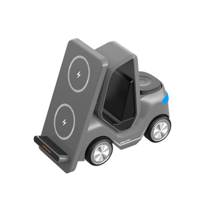 Station de charge sans fil 3-en-1 TKT 15W en forme de chariot élévateur, <span class=keywords><strong>chargeur</strong></span> magnétique de bureau pour téléphone, écouteurs et montre connectée avec PD - Product Image 1