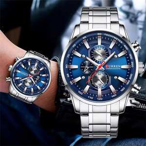 CURREN 8351 <b>Men's</b> <b>Quartz</b> <b>Watch</b> Fashion Casual Business Luxury Chronograph Luminous Hands Complete Calendar Stainless Steel - Product Image 2