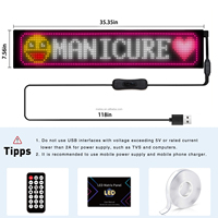 Panel de Matriz de Luces LED Programable por Aplicación USB 5V 16*96, Letrero Electrónico para Autos y Tiendas