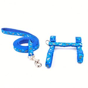 Niedliches Muster Umweltfreundliches Langlebiges Polyester-Haustiergeschirr-Set Verstellbares Halsband und Brustgurt für Katzen-Spaziergänge - Product Image 3