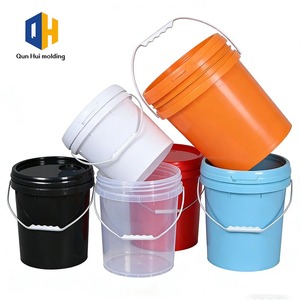 Seau en plastique PP transparent <span class=keywords><strong>de</strong></span> qualité alimentaire, rond, 500 ml, 750 ml, 1 L-20 L, 5 gallons, avec poignée, logo personnalisé, <span class=keywords><strong>seaux</strong></span> à <span class=keywords><strong>peinture</strong></span>, vente en gros - Product Image 1
